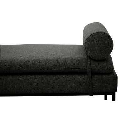 Harley Dark Grey Linen Textured Iron Frame Day Bed