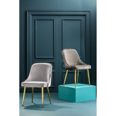 Demi Grey Velvet Dining Chair - PN Home