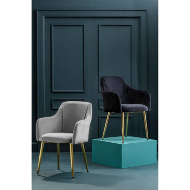 Darcy Grey Velvet Dining Chair - PN Home