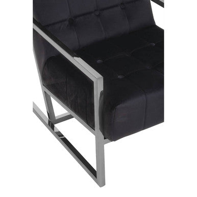 Hana Black Velvet Chair with Stainless Steel Frame - PN Home