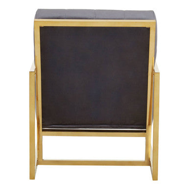 Hana Grey Velvet Chair With Gold Frame - PN Home
