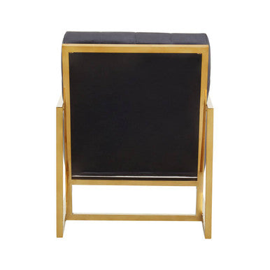 Hana Black Velvet Chair With Gold Frame