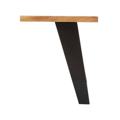 Live Edge Acacia Wood Top Coffee Table with Black Iron Legs, Surax - PN Home
