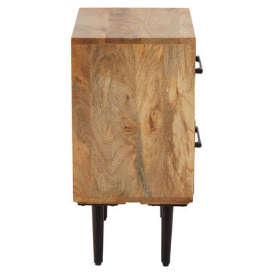 Boho Two Drawer Bedside Table In Mango Wood - PN Home