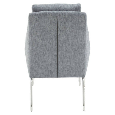 Azalea Grey Fabric Lounge Chair And Footstool Set - PN Home