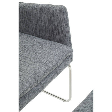 Azalea Grey Fabric Lounge Chair And Footstool Set - PN Home