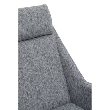 Azalea Grey Fabric Lounge Chair And Footstool Set - PN Home