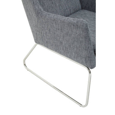 Azalea Grey Fabric Lounge Chair And Footstool Set - PN Home