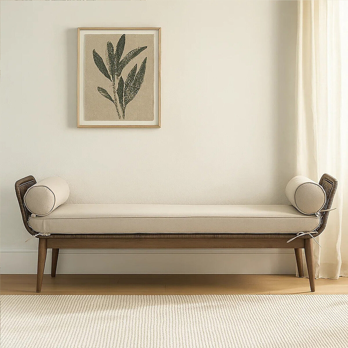 Opus Rope Woven Longue Bench with Cushions - PN Home