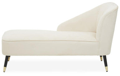 Yvette Cream Velvet Chaise Lounge