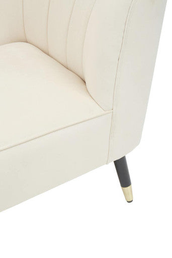 Yvette Cream Velvet Chaise Lounge