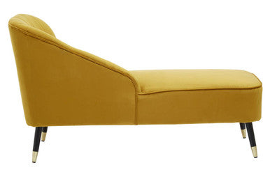 Yvette Mustard Velvet Right Hand Chaise Longue - PN Home