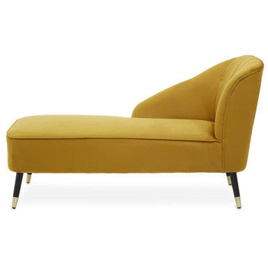 Yvette Mustard Velvet Right Hand Chaise Longue - PN Home