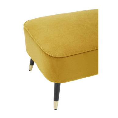 Yvette Mustard Velvet Chaise Lounge