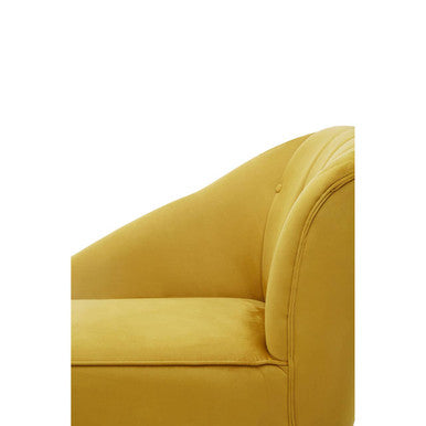 Yvette Mustard Velvet Right Hand Chaise Longue - PN Home
