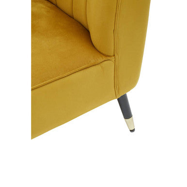 Yvette Mustard Velvet Right Hand Chaise Longue - PN Home