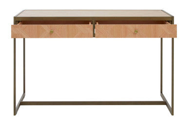 Grenoble Oak Veneer 2 Drawer Desk - PN Home