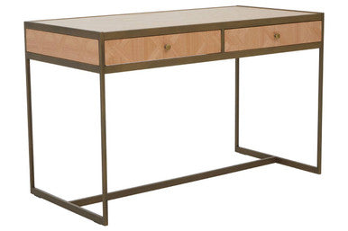 Grenoble Oak Veneer 2 Drawer Desk - PN Home
