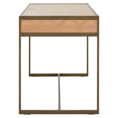 Grenoble Oak Veneer 2 Drawer Desk - PN Home