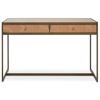 Grenoble Oak Veneer 2 Drawer Desk - PN Home
