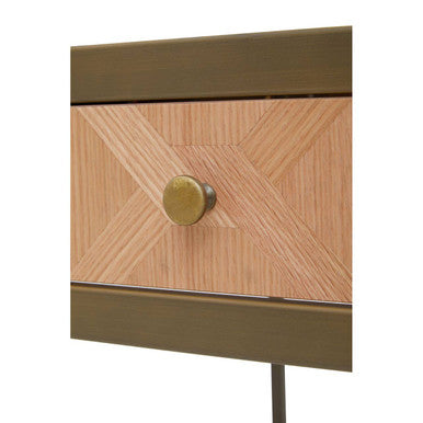 Grenoble Oak Veneer 2 Drawer Desk - PN Home