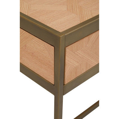 Grenoble Oak Veneer 2 Drawer Desk - PN Home