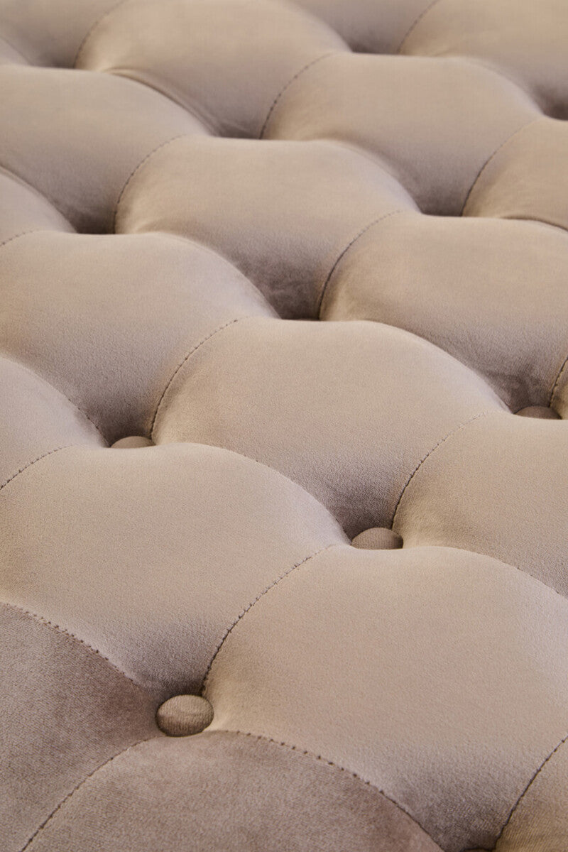 Haley Mink Velvet Large Round Tufted Footstool