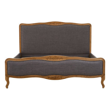 Parkside Grey Fabric Super Kingsize Bed - PN Home