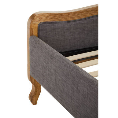 Parkside Grey Fabric Super Kingsize Bed - PN Home