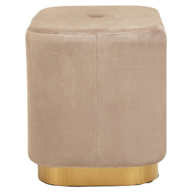 Hartford Mink Velvet Stool with Matte Gold Base