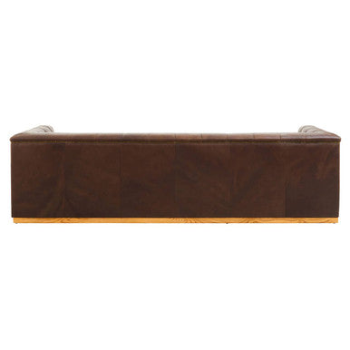 3 Seater Modern Chesterfield Dark Brown Leather Sofa, King - PN Home