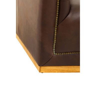 King Three Seater Tufted Leather Sofa