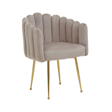 Bari Mink Velvet Scalloped Dining Chair - PN Home