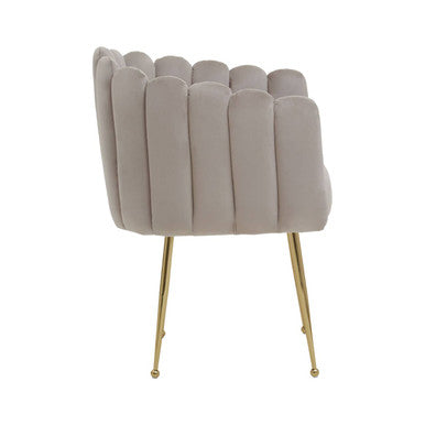 Bari Mink Velvet Scalloped Dining Chair - PN Home