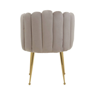 Bari Mink Velvet Scalloped Dining Chair - PN Home