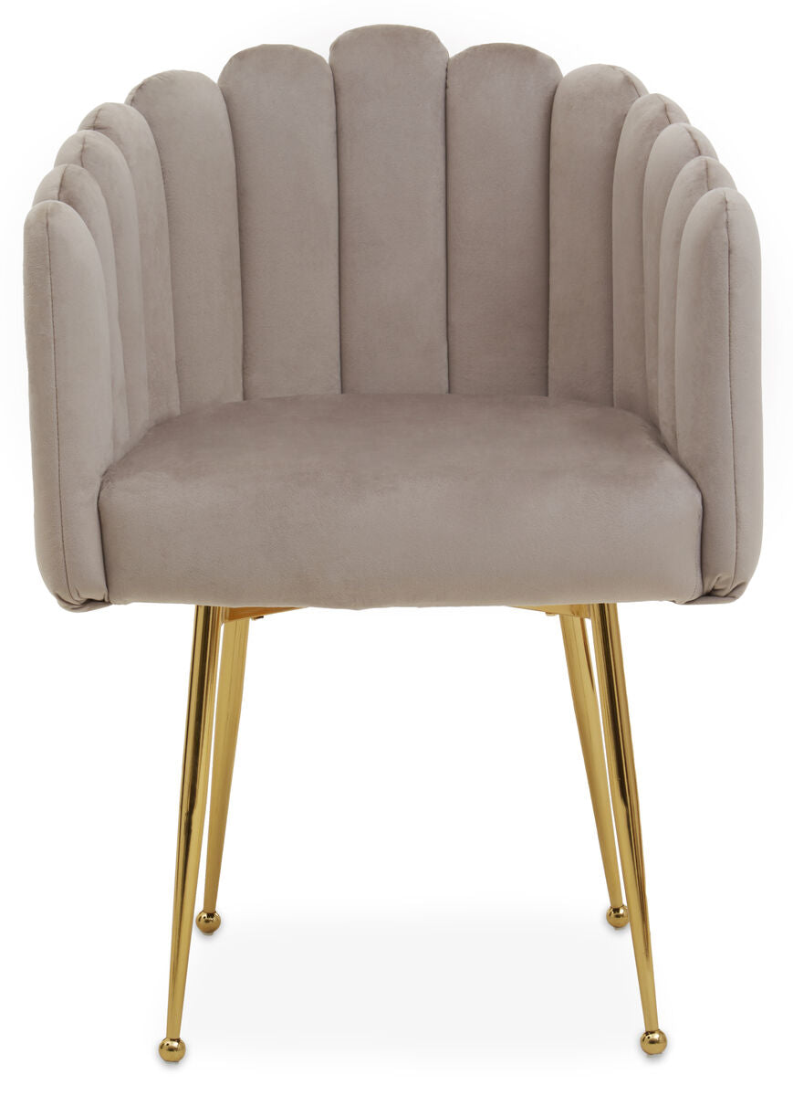 Bari Mink Velvet Scalloped Dining Chair - PN Home