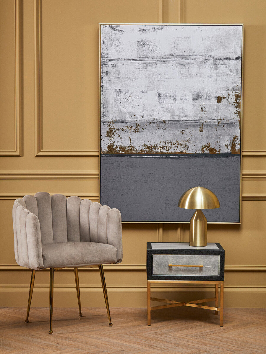 Bari Mink Velvet Scalloped Dining Chair - PN Home