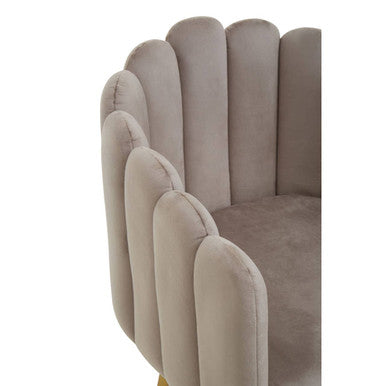 Bari Mink Velvet Scalloped Dining Chair - PN Home
