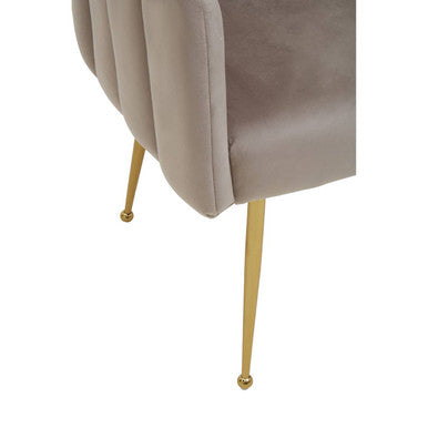 Bari Mink Velvet Scalloped Dining Chair - PN Home