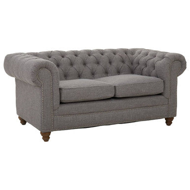 2 Seater Grey Linen Sofa, Stella - PN Home