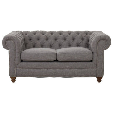 2 Seater Grey Linen Sofa, Stella - PN Home