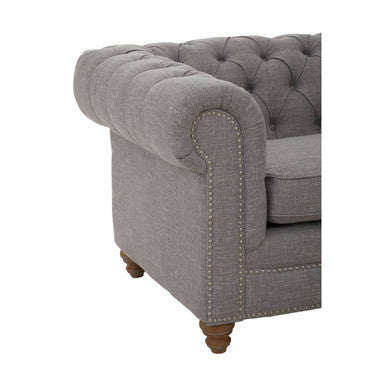 2 Seater Grey Linen Sofa, Stella - PN Home