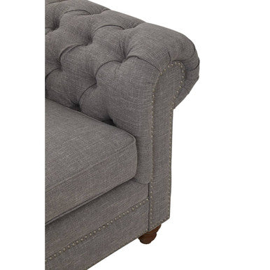 2 Seater Grey Linen Sofa, Stella - PN Home