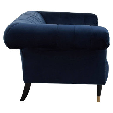 2 Seater Midnight Blue Velvet Sofa, Siena - PN Home