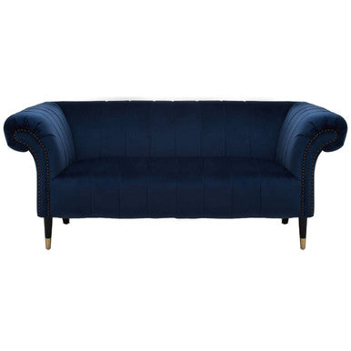 2 Seater Midnight Blue Velvet Sofa, Siena - PN Home