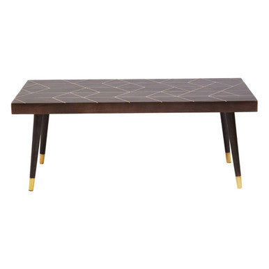 Naro Mango Wood And Gold Finishing Coffee Table - PN Home