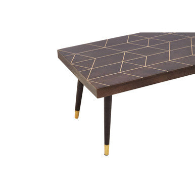 Naro Mango Wood And Gold Finishing Coffee Table - PN Home
