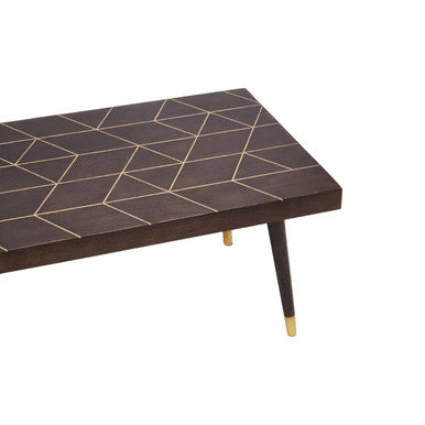 Naro Mango Wood And Gold Finishing Coffee Table - PN Home