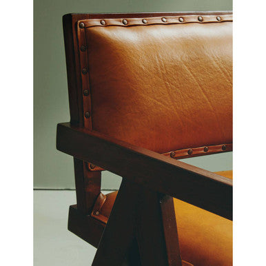 Inca Tan Leather and Teak Frame Dining Chair - PN Home