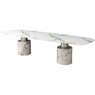 Sesto White Marble Dining Table - PN Home